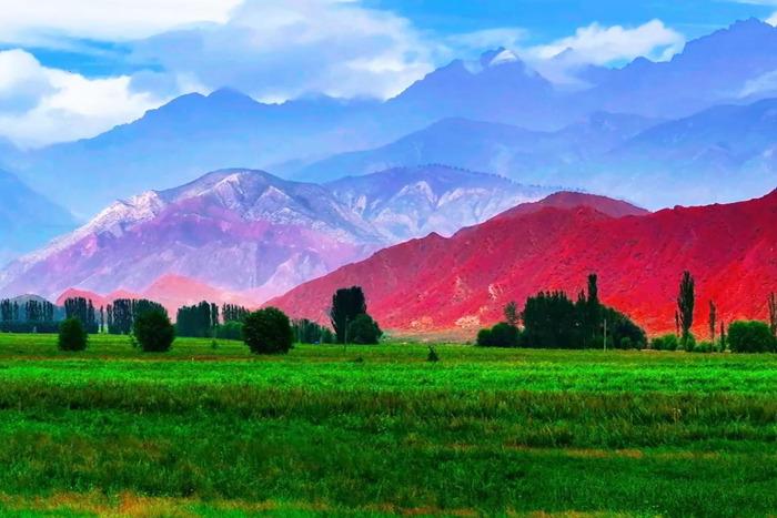 新疆温宿：夏日塔村风景如画引游客